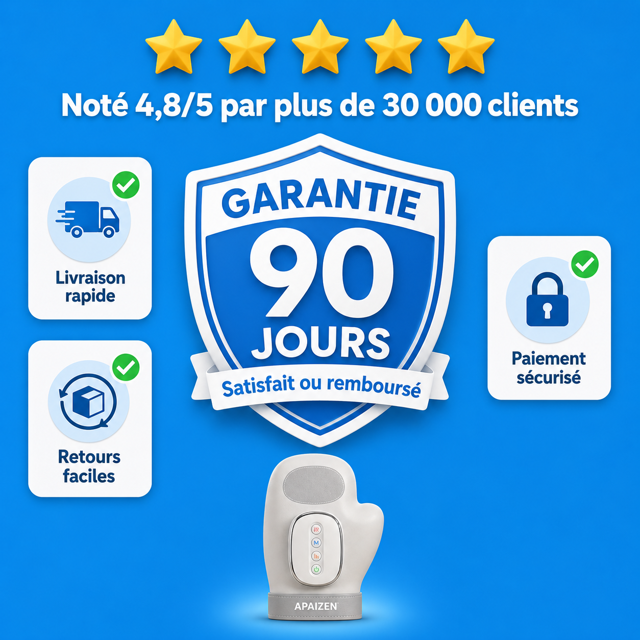Apaizen™ – Masseur de Mains Chauffant Anti-Douleur