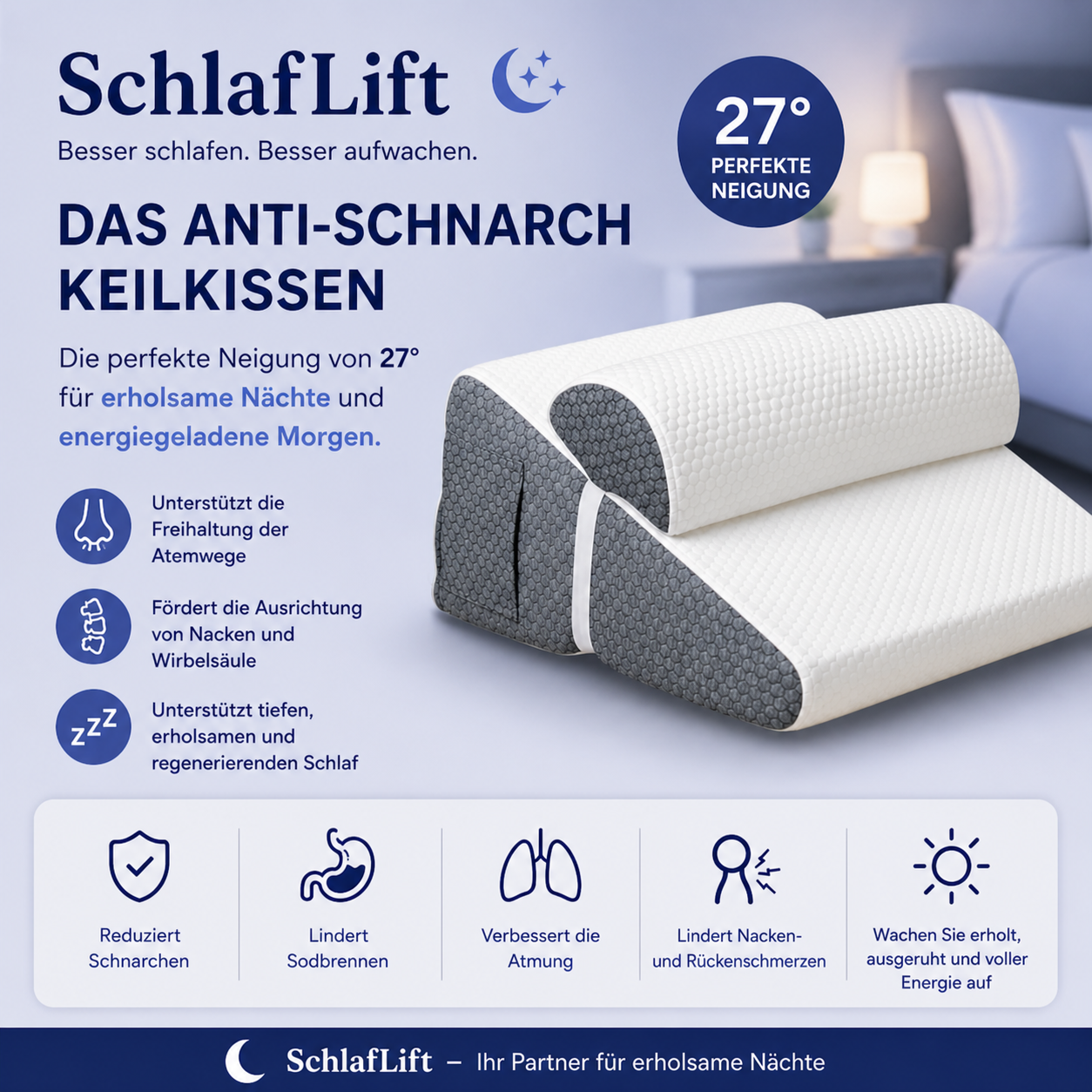 SchlafLift™ — Die ideale Neigung für besseren Schlaf.