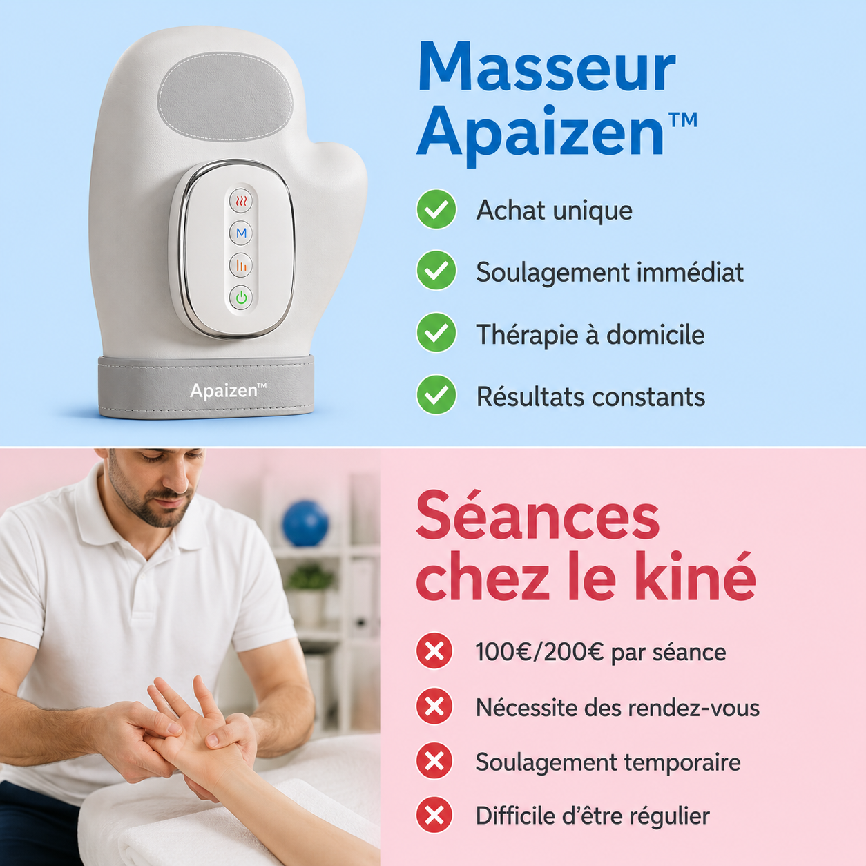 Apaizen™ – Masseur de Mains Chauffant Anti-Douleur