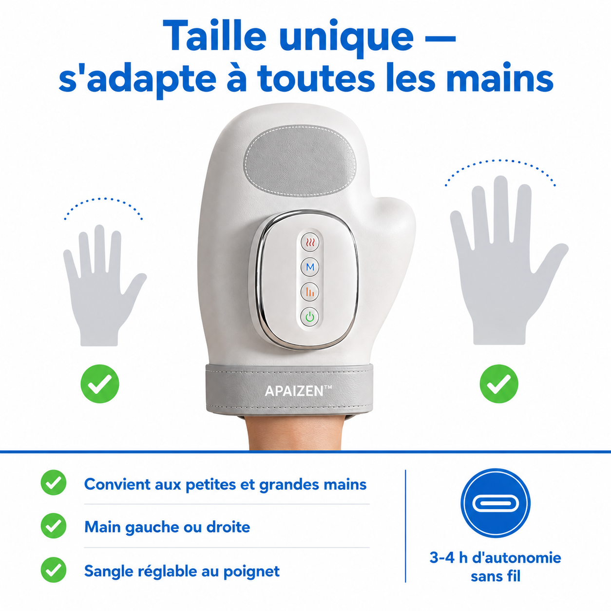 Apaizen™ – Masseur de Mains Chauffant Anti-Douleur