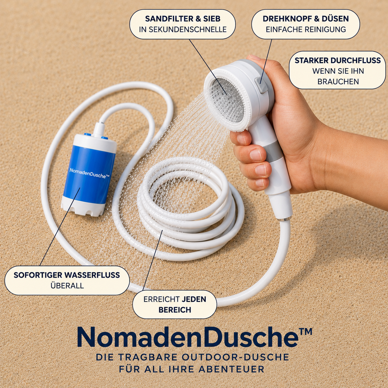 NomadenDusche™ — Duschen, wo das Abenteuer beginnt.