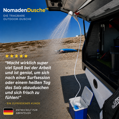 NomadenDusche™ — Duschen, wo das Abenteuer beginnt.