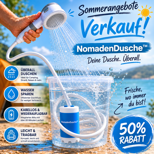 NomadenDusche™ — Duschen, wo das Abenteuer beginnt.