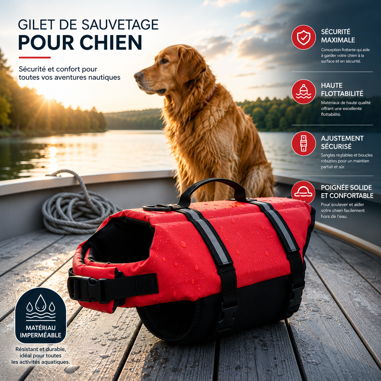 Caniflot™ — La sécurité de votre chien à chaque baignade.