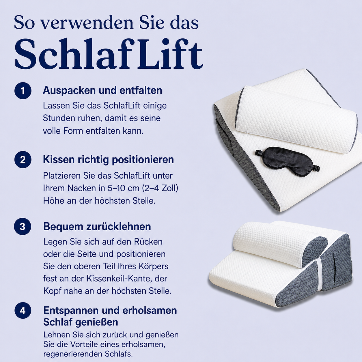 SchlafLift™ — Die ideale Neigung für besseren Schlaf.