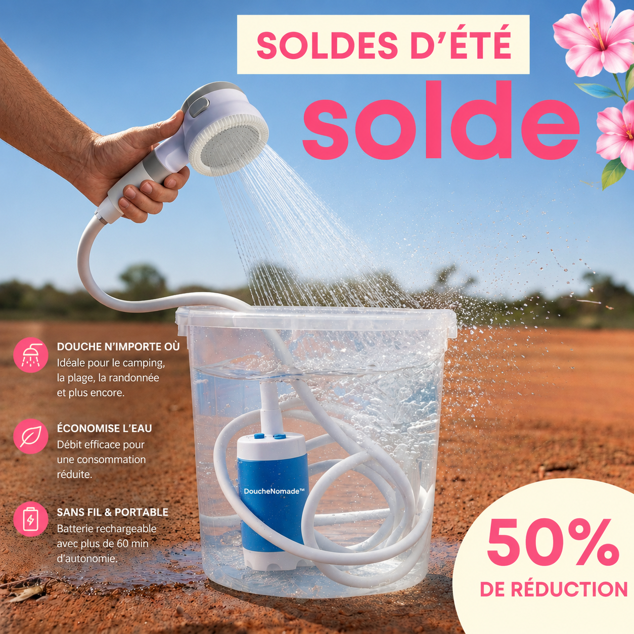 DoucheNomade™ — Votre douche, partout.