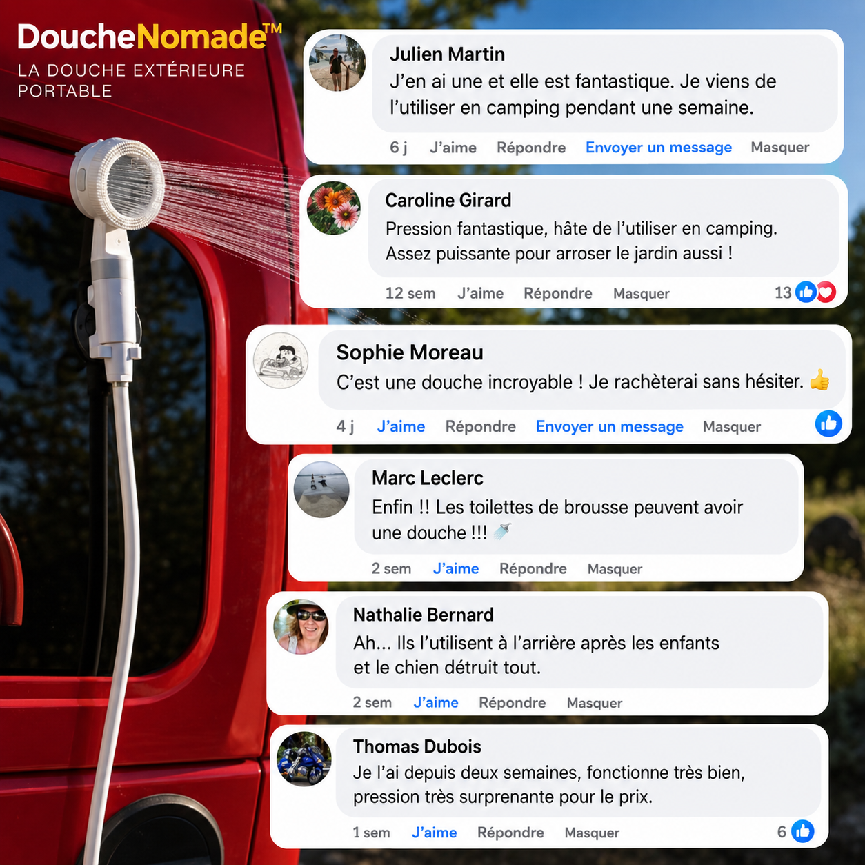 DoucheNomade™ — Votre douche, partout.